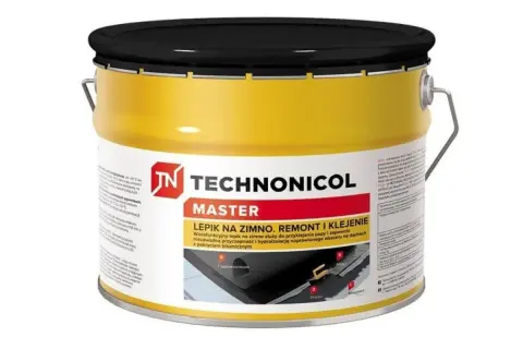 Wiadro lepiszcza Technonicol Master. Idealny do przyklejania papy na zimno, gdy potrzebujesz rozcieńczyć lepik na zimno.