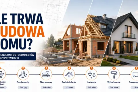 Harmonogram budowy domu: od formalności po przeprowadzkę. Dowiedz się, ile trwa budowa domu na każdym etapie.