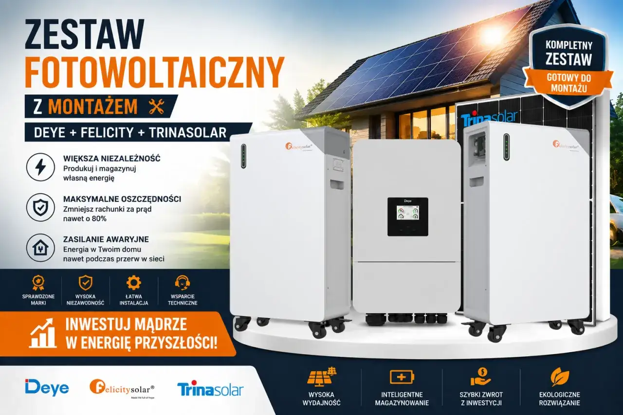 Zestaw fotowoltaiczny Deye, Felicity, Trinasolar. Czy instalacja off-grid jest legalna? Tak, ten zestaw zapewnia niezależność energetyczną i oszczędności.