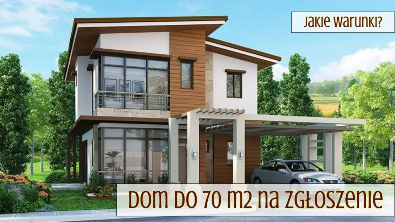 Nowoczesny dom z garażem, który można postawić bez pozwolenia. Zapytaj o warunki budowy domu do 70 m2 na zgłoszenie.