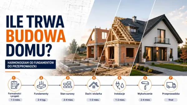 Harmonogram budowy domu: od formalności po przeprowadzkę. Dowiedz się, ile trwa budowa domu na każdym etapie.